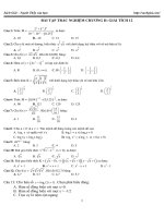 Đề thi THPT Quốc gia 2017 trắc nghiệm môn toán Hàm số luỹ thừa, hàm số mũ, hàm số Lôgarit