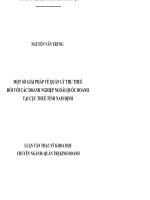 Một số giải pháp về quản lý thu thuế đối với các doanh nghiệp ngoài quốc doanh tại cục thuế tỉnh nam định 