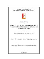 Nghiên cứu các giải pháp hoàn thiện tổ chức công tác thu bảo hiểm xã hội tỉnh quảng ninh 