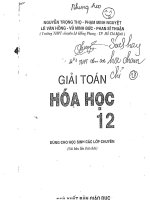 Giải toán hoá học 12 dùng cho học sin các lớp chuyên nguyễn trọng thọ 