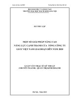 Một số giải pháp nâng cao năng lực cạnh tranh của tổng công ty giấy việt nam giai đoạn đến năm 2020 