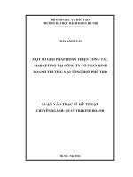 Một số giải pháp hoàn thiện công tác marketing tại Công ty CP Kinh Doanh Thương Mại Tổng Hợp Phú Thọ.PDF