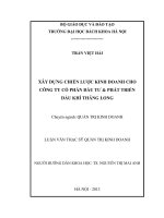Xây dựng chiến lược kinh doanh cho công ty cổ phần đầu tư và phát triển dầu khí thăng long 