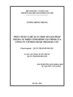 Phân tích và đề xuất một số giải pháp nhằm cải thiện tình hình tài chính của công ty cổ phần dược phẩm hà tây 