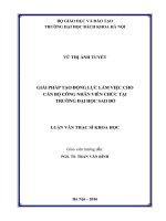 Giải pháp tạo động làm việc cho cán bộ công nhân viên chức tại trường đại học sao đỏ 
