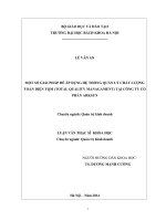 Một số giải pháp để áp dụng hệ thống quản lý chất lượng toàn diện TQM (total quality management) tại công ty cổ phần arksun 