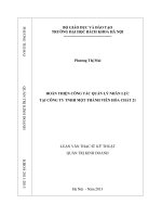 Hoàn thiện công tác quản lý nhân lực tại công ty TNHH một thành viên hóa chất 21 