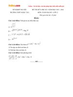 Đề thi giữa học kì 1 môn Toán (đại số) lớp 12 trường THPT Ngọc Tảo, Hà Nội năm học 2015 - 2016