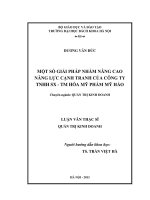 Một số giải pháp nhằm nâng cao năng lực cạnh tranh của công ty TNHH SX TM hóa mỹ phẩm mỹ hảo 