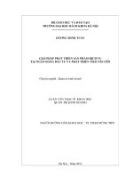 Giải pháp phát triển sản phẩm dịch vụ tại ngân hàng đầu tư và phát triển thái nguyên 