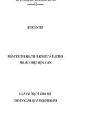 Phân tích tính khả thi về kinh tế và tài chính nhà máy nhiệt điện lý sơn 