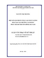 Một số giải pháp nâng cao chất lượng đào tạo tại trường cao đẳng phát thanh truyền hình i hà nam 