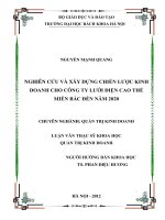 Nghiên cứu và xây dựng chiến lược kinh doanh cho công ty lưới điện cao thế miền bắc đến năm 2020 