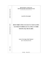 Hoàn thiện công tác quản lý chất lượng sản phẩm vỏ bình gas của công ty TNHH thương mại trung hiếu 