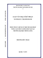 Phân tích và đề xuất một số giải pháp nâng cao chất lượng đào tạo tại trường đại học thăng long 