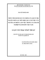 Phân tích đánh giá tác động của quản trị nguồn nhân lực đến hiệu quả làm việc của người lao động làm việc trong các doanh nghiệp ngành sơn việt nam 