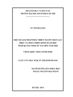 Một số giải pháp phát triển nguồn nhân lực phục vụ phát triển kinh tế   xã hội tỉnh quảng ninh từ nay đến năm 2020  