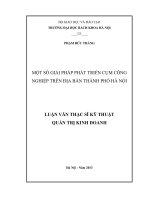 Một số giải pháp phát triển cụm công nghiệp trên địa bàn thành phố hà nội  