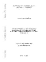 Phân tích và đề xuất một số giải pháp nâng cao chất lượng đội ngũ cán bộ, công chức hành chính nhà nước cấp tỉnh, tỉnh nghệ an 