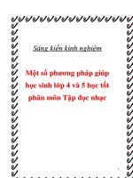 Một số phương pháp giúp học sinh lớp 4 và 5 học tốt phân môn tập đọc nhạc 