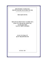 Một số giải pháp nâng cao hiệu quả công tác thanh tra, kiểm tra người nộp thuế tại cục thuế nam định 