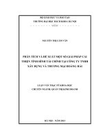 Phân tích và đè xuất một số giải pháp cải thiện tình hình tài chính tại công ty TNHH xây dựng và thương mại hoàng hải 