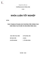 THỰC TRẠNG SỬ DỤNG CÁC PHƯƠNG TIỆN TRÁNH THAI LÂM SÀNG TẠI HÀ NỘI VÀ HÒA BÌNH NĂM 2010