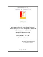 Hoàn thiện công tác quản lý thuế thu nhập doanh nghiệp đối với khu vực ngoài quốc doanh trên địa bàn tỉnh Quảng Ninh.