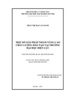 Một số giải pháp nhằm nâng cao chất lượng đào tạo tại trường đại học điện lực 