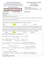 ĐỀ THI THỬ QUỐC GIA NĂM 2015 MÔN: HÓA HỌC Lần 5 : Ngày 01/01/2015
