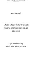 Nâng cao năng lực quản lý dự án đầu tư xây dựng công trình tại ban QLDA khí đông nam bộ 