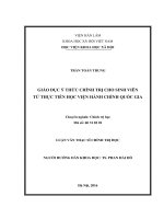 Giáo dục ý thức chính trị cho sinh viên từ thực tiễn học viện hành chính quốc gia 