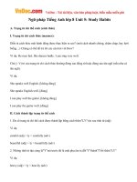 Ngữ pháp Tiếng Anh lớp 8 Unit 5: Study Habits