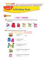 Bài tập Tiếng Anh lớp 5 Chương trình mới Unit 3: A Birthday Party