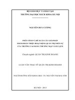 Phân tích và đề xuất các giải pháp nhằm hoàn thiện hoạt động quản trị nhân sự của trường cao đẳng thương mại và du lịch  