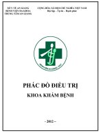 PHÁC ĐỒ ĐIỀU TRỊ KHOA KHÁM BỆNH