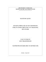 Xây dựng chiến lược sản xuất kinh doanh công ty cổ phần thuốc thú y SVT thái dương đến năm 2020 