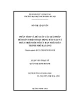 Phân tích và đề xuất các giải pháp để hoàn thiện hoạt động đào tạo và phát triển đối với ủy ban nhân dân thành phố hạ long 