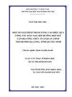Một số giải pháp nhằm nâng cao hiệu quả công tác đào tạo, bồi dưỡng đội ngũ cán bộ công chức ở cơ quan ủy ban nhân dân thành phố hạ long, tỉnh quảng ninh 