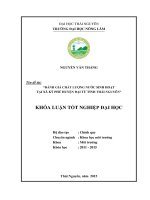 Đánh giá chất lượng nước sinh hoạt xã Phú Ký  huyện Đại Từ  tỉnh Thái Nguyên