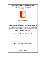 Nghiên cứu tính khả thi về mặt tài chính dự án xây dựng nhà máy sản xuất phân bón NPK của tổng công ty phân bón và hóa chất dầu khí   CTCP tại vũng tàu 
