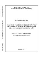 Phân tích và đề xuất một số giải pháp nâng cao hiệu quả kinh doanh của công ty điện lực long biên  