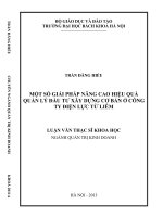 Một số giải pháp nâng cao hiệu quả quản lý đầu tư xây dựng cơ bản ở công ty điện lực từ liêm  