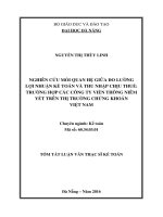 Nghiên cứu mối quan hệ giữa đo lường lợi nhuận kế toán và thu nhập thuế trường hợp các công ty viễn thông niêm yết trên thị trường chứng khoán việt nam