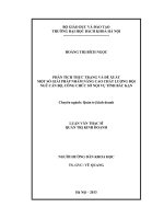 Phân tích thực trạng và đề xuất một số giải pháp nhằm nâng cao chất lượng đội ngũ cán bộ, công chức sở nội vụ tỉnh bắc kạn 