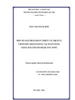 Một số giải pháp hoàn thiện các dịch vụ chăm sóc khách hàng tại Ngân hàng Hàng Hải chi nhánh Quảng Ninh
