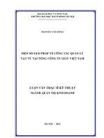 Một số giải pháp về công tác quản lý vật tư tại tổng công ty giấy việt nam  