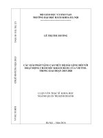 Các giải pháp nâng cao mức độ hài lòng đối với hoạt động chăm sóc khách hàng của viettel trong giai đoạn 2015 2020 