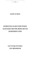 Giải pháp nâng cao chất lượng tín dụng tại ngân hàng TMCP công thương việt nam chi nhánh hùng vương 
