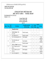 KẾ HOẠCH  SỬ DỤNG THIẾT BỊ DẠY HỌC  MÔN ANH VĂN KHỐI 6